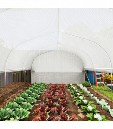 Outsunny Polytunnel Greenhouse W/ Roll-up Sidewalls, Mesh Door, 6 x 3 x 2m