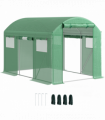 Outsunny Polytunnel Greenhouse with 3 Roll-up Doors, 3 x 2 x 2m, Green