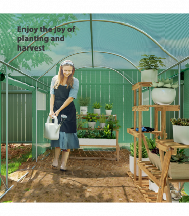 Outsunny Polytunnel Greenhouse with 3 Roll-up Doors, 3 x 2 x 2m, Green