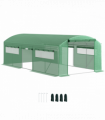 Outsunny Polytunnel Greenhouse with 3 Roll-up Doors, 6 x 3 x 2m, Green