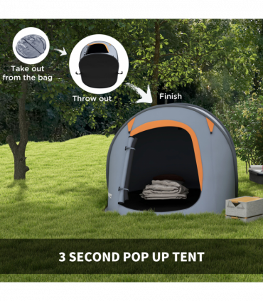 Outsunny Pop up Camping Tent for 2 Man, 2000mm Waterproof with Carry Bag, Grey