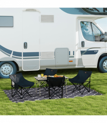 Outsunny Portable Camping Table with Roll Up Top, Khaki