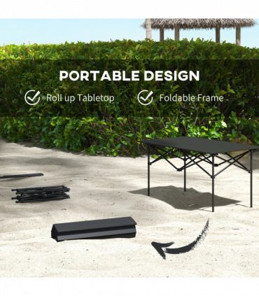 Outsunny Portable Camping Table, Black