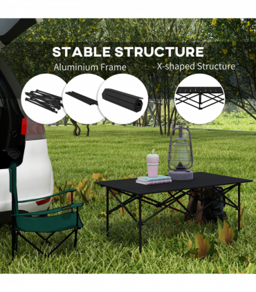 Outsunny Portable Camping Table, Black