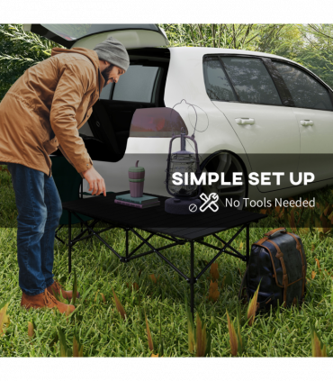 Outsunny Portable Camping Table, Black
