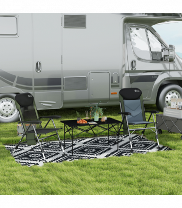 Outsunny Portable Camping Table, Black