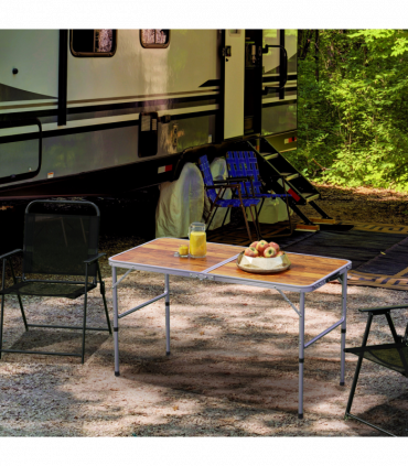 Outsunny Portable Folding Picnic Table Outdoor Lightweight BBQ Party Aluminum