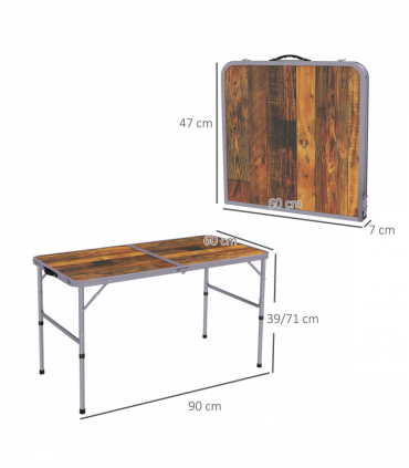 Outsunny Portable Folding Picnic Table Outdoor Lightweight BBQ Party Aluminum