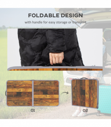 Outsunny Portable Folding Picnic Table Outdoor Lightweight BBQ Party Aluminum