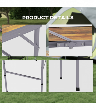 Outsunny Portable Folding Picnic Table Outdoor Lightweight BBQ Party Aluminum