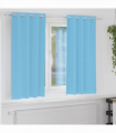 vidaXL Curtains with Curtains 2 pcs Light blue Polyester