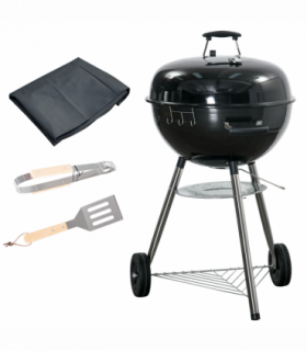 Outsunny Portable Kettle Charcoal Grill BBQ Smoker w/ Cover, Lid, & Thermometer