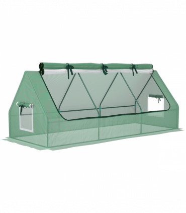 Outsunny Portable Small Polytunnel with Mesh Windows, 240x90x90cm
