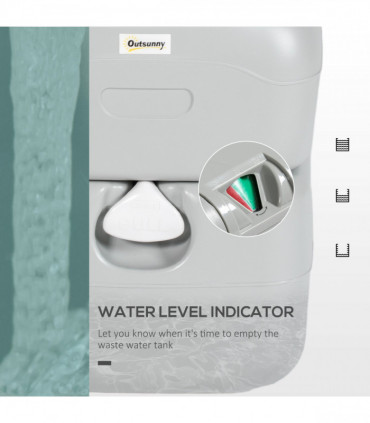 Outsunny Portable Toilet with Detachable Tanks for Camping, Grey