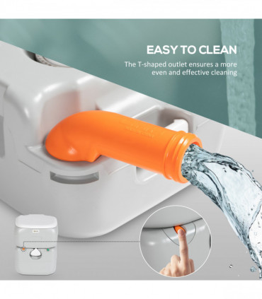 Outsunny Portable Toilet with Detachable Tanks for Camping, Grey