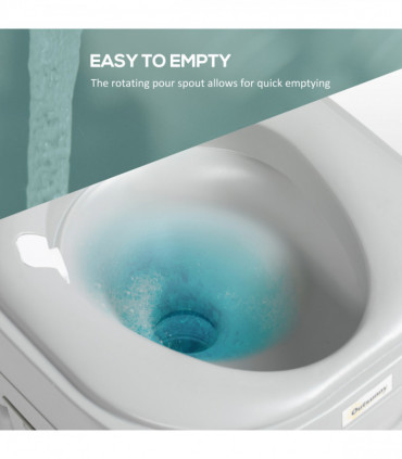 Outsunny Portable Toilet with Detachable Tanks for Camping, Grey