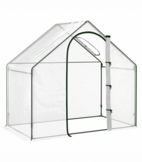 Outsunny Portable Walk-in PVC Greenhouse w/ Zipped Door for Flowers Plant