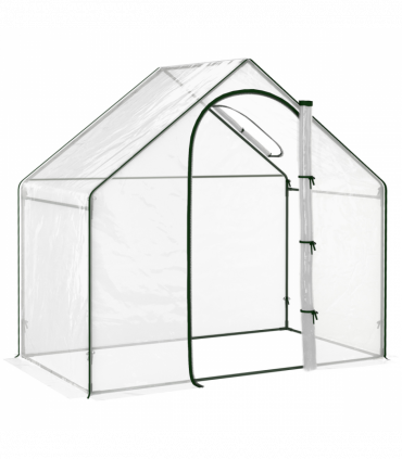 Outsunny Portable Walk-in PVC Greenhouse w/ Zipped Door for Flowers Plant