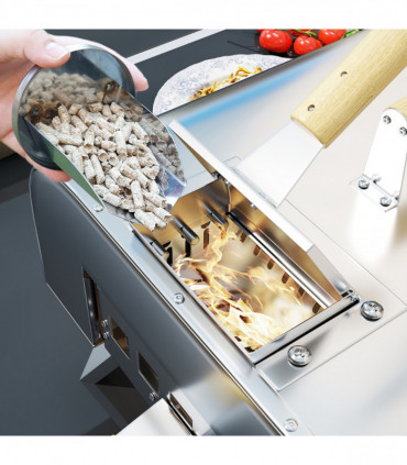 Outsunny Portable Wood Pellet Pizza Oven with Foldable Legs 12 Inch Stone