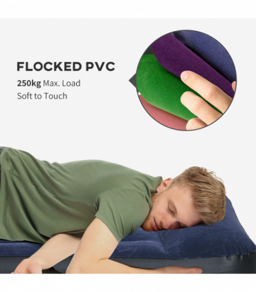 Outsunny Queen Inflatable Mattress with Electric Pump and Integrated Pillow