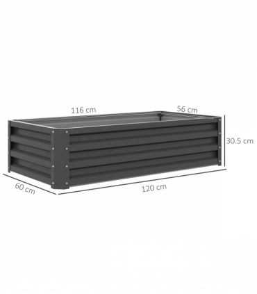 Outsunny Raised Garden Bed Elevated Planter Box for Flowers Light Grey