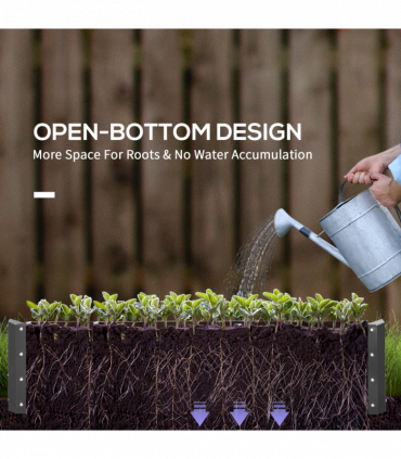 Outsunny Raised Garden Bed Elevated Planter Box for Flowers Light Grey