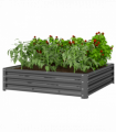 Outsunny Raised Garden Bed Metal Garden Flower Vegetable Planter Light Grey
