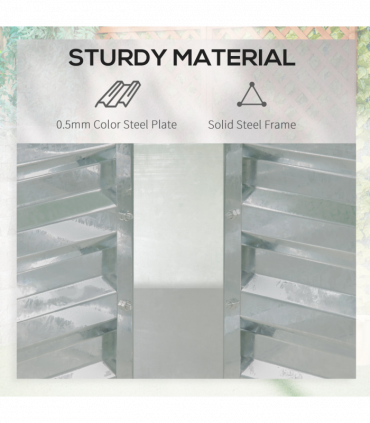 Outsunny Raised Garden Bed Planter Box with Greenhouse, Large Window, Green