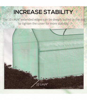 Outsunny Raised Garden Bed Planter Box with Greenhouse, Large Window, Green