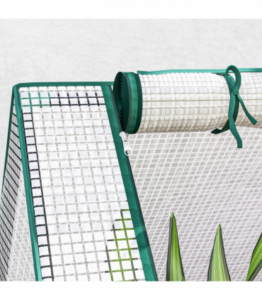 Outsunny Raised Garden Bed Planter Box with Greenhouse, White and Dark Grey