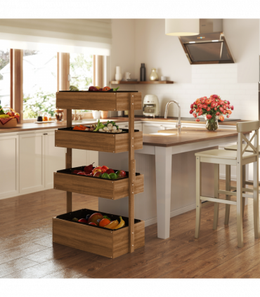 Outsunny Raised Garden Bed Wooden Plant Stand Orange