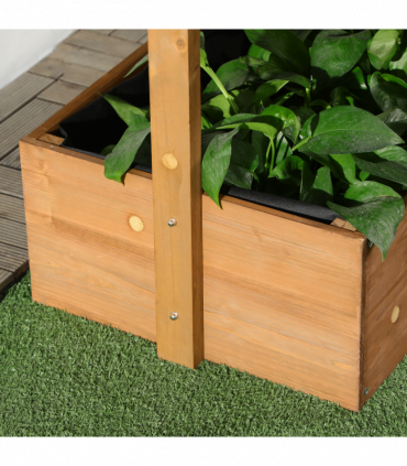 Outsunny Raised Garden Bed Wooden Plant Stand Orange