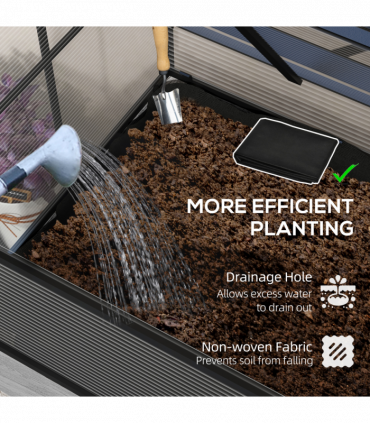 Outsunny Raised Garden Bed with Polycarbonate Panel and Top Vent for Vegetables