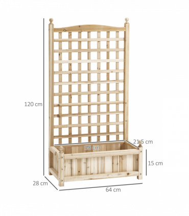 Outsunny Raised Garden Bed with Trellis Garden Planters Indoor Outdoor Natural