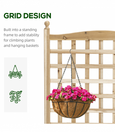 Outsunny Raised Garden Bed with Trellis Garden Planters Indoor Outdoor Natural