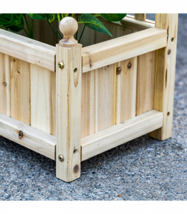 Outsunny Raised Garden Bed with Trellis Garden Planters Indoor Outdoor Natural