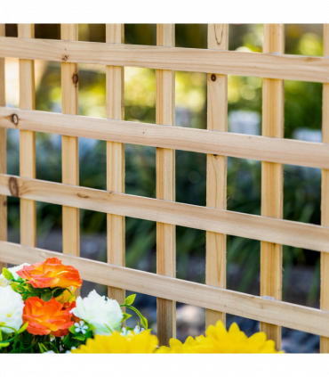 Outsunny Raised Garden Bed with Trellis Garden Planters Indoor Outdoor Natural