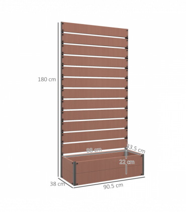 Outsunny Raised Garden Bed with Trellis Standing Patio Planter Box Light Brown