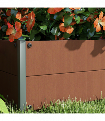 Outsunny Raised Garden Bed with Trellis Standing Patio Planter Box Light Brown