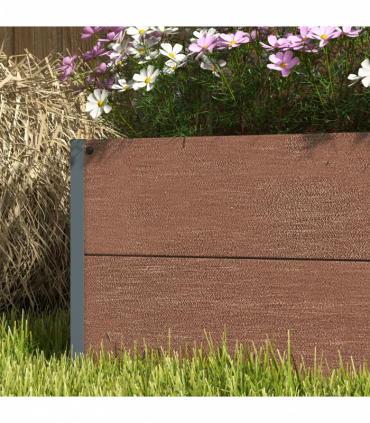 Outsunny Raised Garden Bed with Trellis and Drainage Hole, Planter Box, Brown