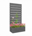 Outsunny Raised Garden Bed with Trellis and Drainage Hole, Planter Box, Grey