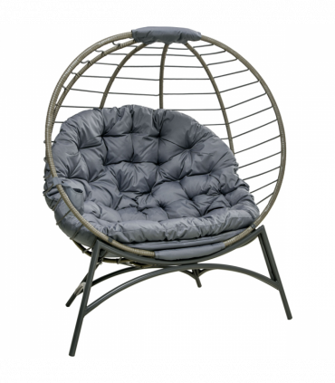 Outsunny Rattan Egg Chair Wicker Basket Chair with Cushion Bottle Holder Bag