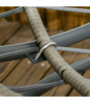 Outsunny Rattan Egg Chair Wicker Basket Chair with Cushion Bottle Holder Bag