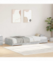 Storage Bed Frame Concrete Grey 90 x 200 cm Engineered wood