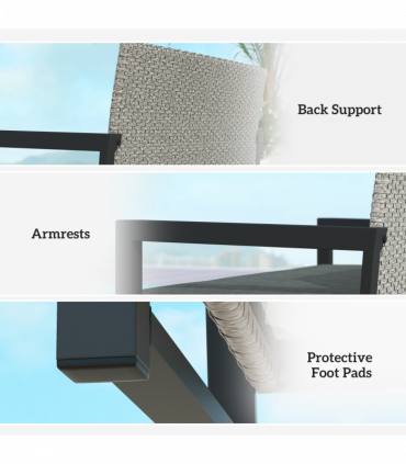 Outsunny Rattan Garden Bench with Storage, Inner Bag, 151.5L Outdoor Bench