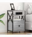 vidaXL Bedside Cabinet with Drawer 2 pcs Grey sonoma 40 x 31 x 60 cm