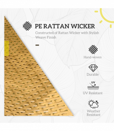 Outsunny Rattan Leisure Chair w/ Cushion, Garden Egg Chair with Headrest, Sand