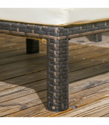 Outsunny Rattan Sun Loungers Set of 2 with 5-Level Adjustable Backrest