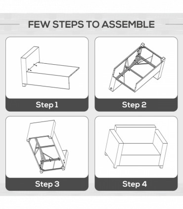 Outsunny Rattan Wicker 2-seat Sofa Loveseat Padded Garden Furniture Grey