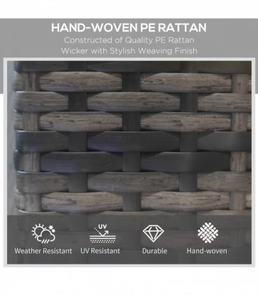 Outsunny Rattan Wicker Chaise Sun Lounger Garden w/ Adjustable Backrest & Wheels